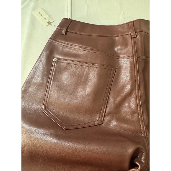 Pilcro/Anthropology Faux Leather Wine The Breaker Casual Pants Cropped 29 New - Picture 6 of 16